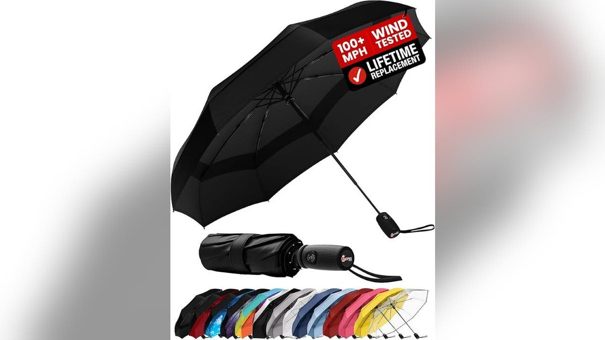 A tiny umbrella easily stores in your bag.