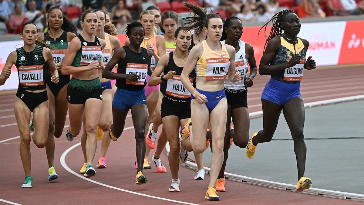 Athletes compete in the women's 1500m race in Budapest.