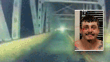 Gavin Thor Lundgren is seen diving headfirst off a bridge