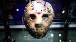 Kane Hodder-autographed Jason Voorhees Hockey Mask est. £25,000 - £50,000 goes on display as part of Propstore's film memorabilia auction on November 25, 2025 in London, England.