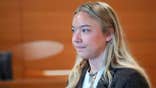 Eva Benefield looking emotional in court after her victim impact statement.