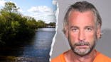 Split image of Fox River in Illinois and Richard Stevenson