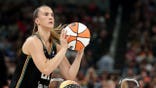 Sabrina Ionescu shooting in a 3-point competition