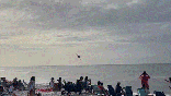 Blue Angels jet flies low over beach