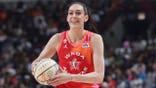 Breanna Stewart #30 handles the ball during the AT&T WNBA All-Star Game.
