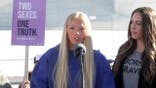 Brooke Slusser speaks on the steps of the US Supreme Court