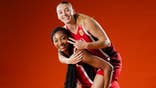 Paige Bueckers and Angel Reese of USA