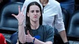 Caitlin Clark reacts during an Indiana Fever game against Connecticut Sun.