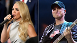 A split of Carrie Underwood and Gary Sinise