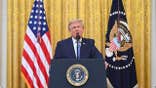 President Donald Trump speaks from the East Room of the White House in Washington, D.C.