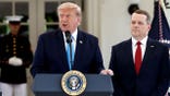 President Donald Trump and Werner Enterprises President Nathan Meisgeier announce the Freedom Haulers Initiative at the White House