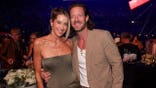 Hayley Hubbard and Tyler Hubbard pose at the Academy of Country Music Awards.