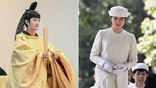 A split image of Japan's Prince Hisahito, left, and Japan's Princess Aiko.