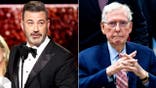 Split image shows Jimmy Kimmel and Sen. Mitch McConnell.