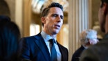 Josh Hawley speaking with reporters