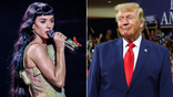 A split of Katy Perry and Donald Trump
