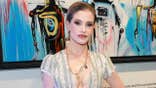 Kelly Osbourne attends an art auction at Brunswick Gallery in London.