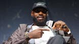 LeBron James speaks onstage at Fanatics Fest NYC.