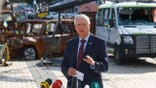 A picture taken on July 10, 2026 shows U.S. Senator Lindsey Graham (R-SC) speaking to the media after his meeting with Ukraine's President Volodymyr Zelenskiy, amid Russia's attack on Ukraine, in Kyiv, Ukraine