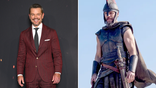 A split of Matt Damon on a red carpet and in The Odyssey