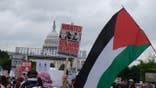 Pro-Palestinian supporters gather outside the U.S. Capitol on July 24, 2024.