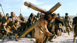 Jesus carrying cross in Passion of the Christ