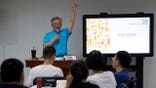 Pastor Jin teaching a class in 2018