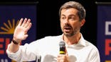 Pete Buttigieg speaks at campaign event in Omaha.