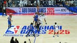 The ball is tipped off during the game between the Philadelphia 76ers and New York Knicks.