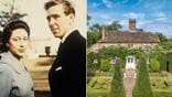A split image of Princess Margaret and Lord Snowden and their former house.