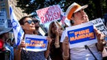 Pro-Israeli protesters attend a rally opposing New York City Mayor Zohran Mamdani.