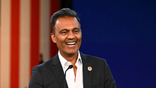 Former Arizona state Rep. Amish Shah speaks during the Harris-Walz Campaign Election Eve rally and concert at the Celebrity Theater in Phoenix, Arizona, on November 4, 2024.