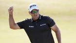Ryan Fox celebrates on the 18th green.