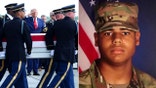 Sgt. Michael Emmanuel Swinton's transfer of remains side-by-side with his portrait