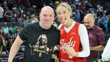 Dana White poses with Sophie Cunningham at Michelob ULTRA Arena.