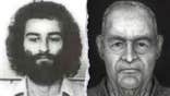 Side-by-side image showing an original FBI photo of Thayne Alan Smika and a new FBI age-progression rendering of the homicide fugitive.
