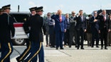 President Donald Trump salutes U.S. service member killed in action