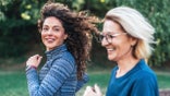 Two women walking