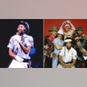 Victor Willis performs onstage during a Village People concert at Chicago Stadium.