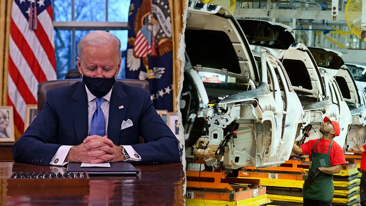 Biden and a car plant