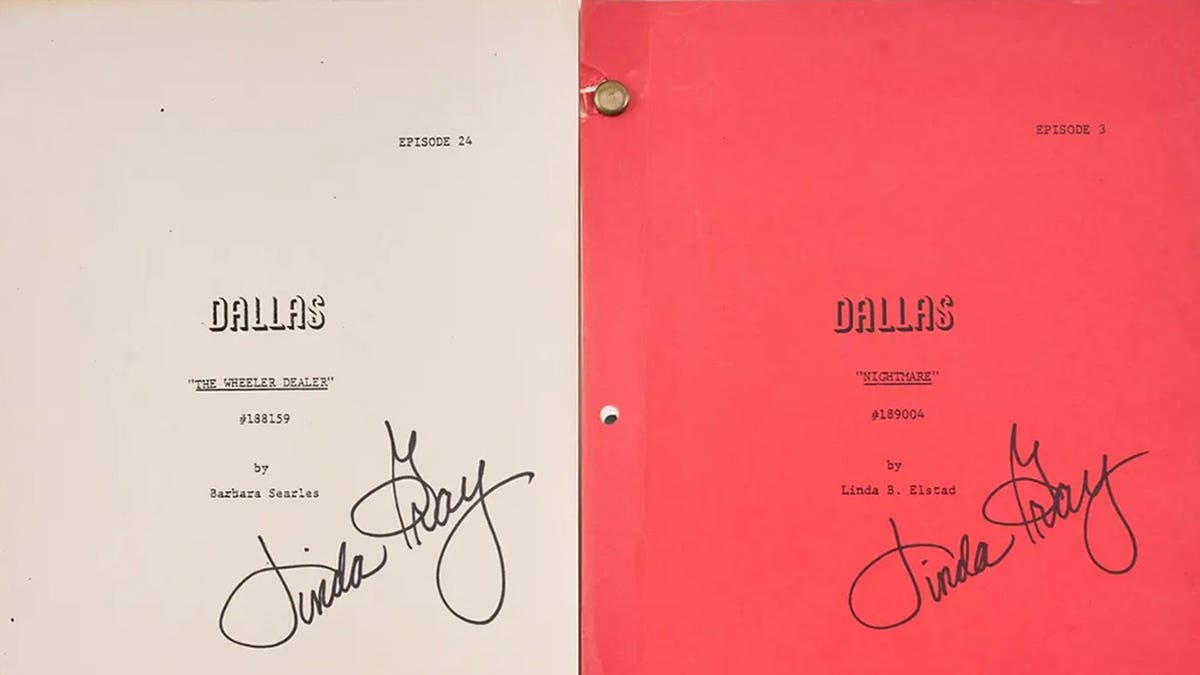 Two of Linda Gray's original *Dallas* scripts