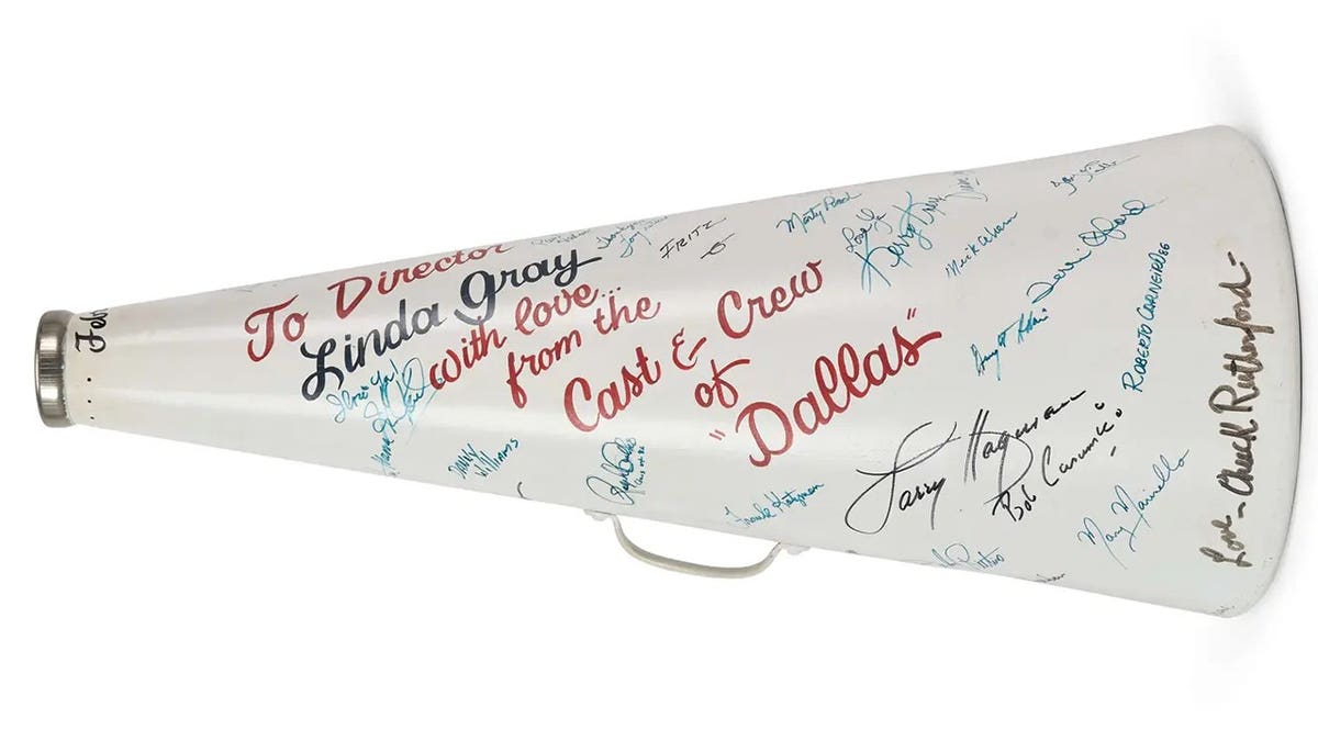 A signed Dallas megaphone.