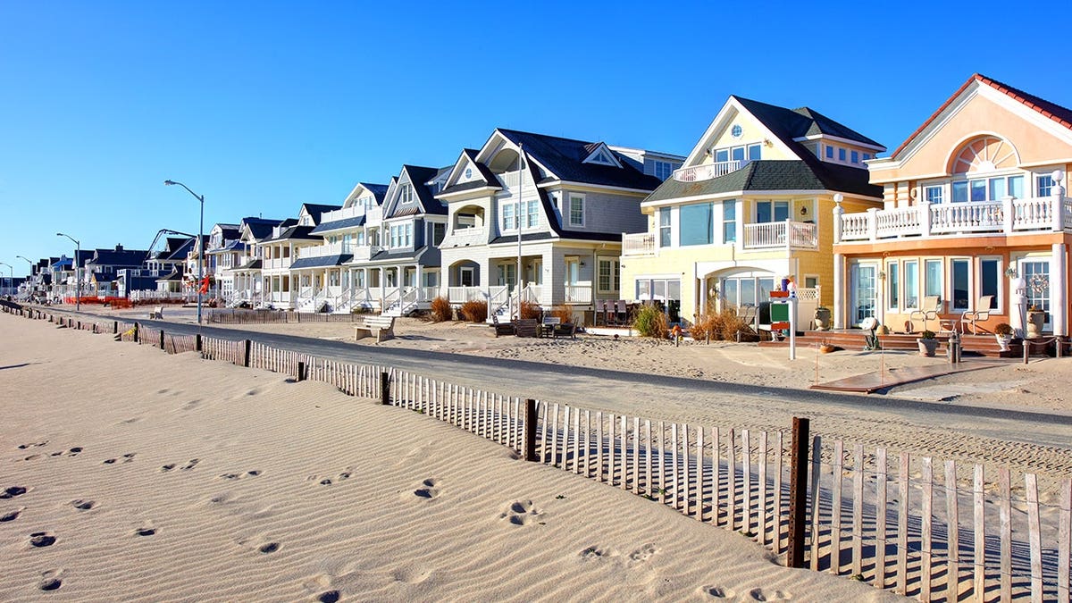View of beach houses along shore in Manasquan
