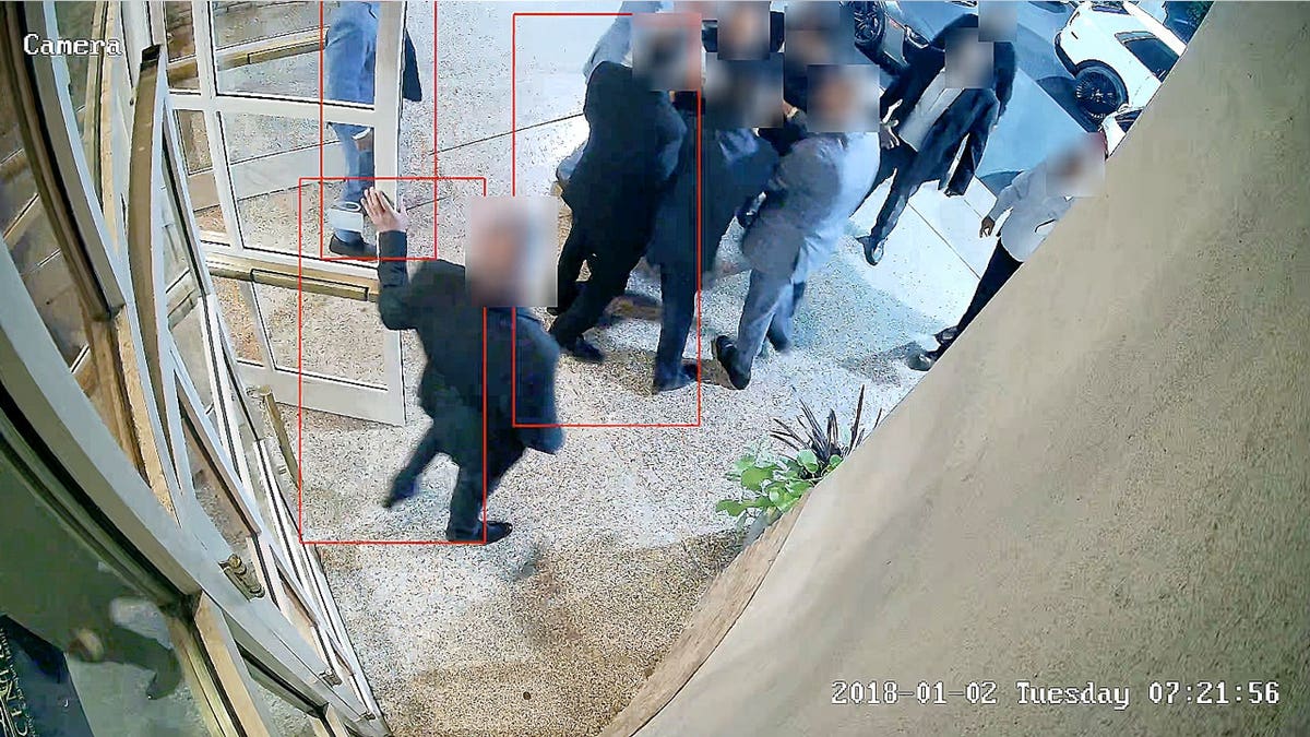 Surveillance footage shows several people involved in a fight outside an Ohio wedding venue.