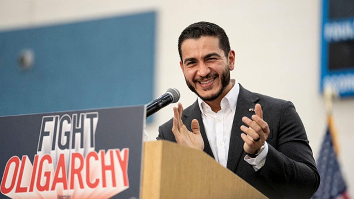 Abdul El-Sayed speaks at Mumford High School in Detroit, Michigan.