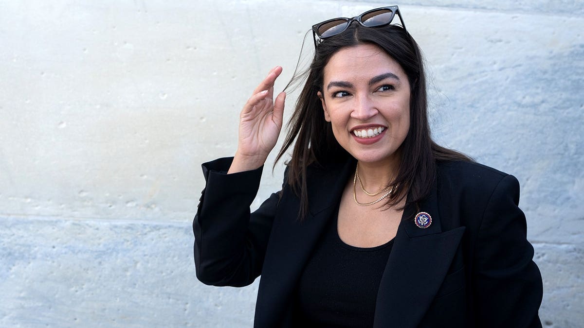 AOC with sunglasses at Capitol