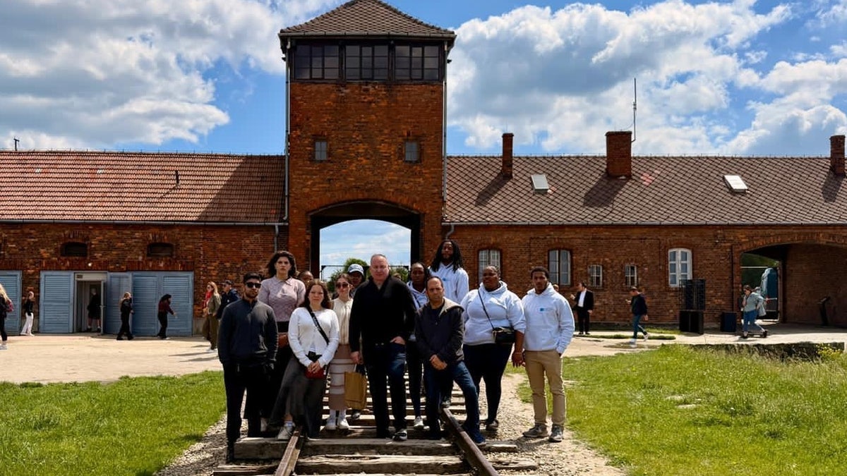 Students visiting Auschwitz