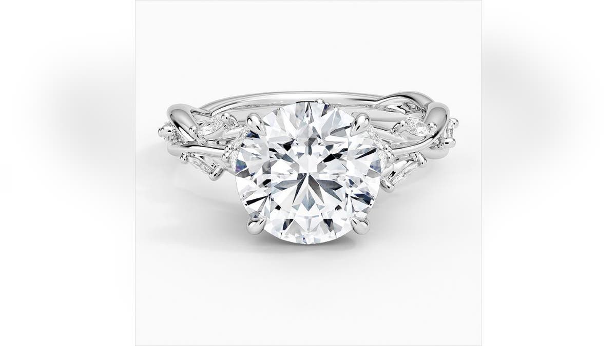 A floral-inspired ring looks stunning.