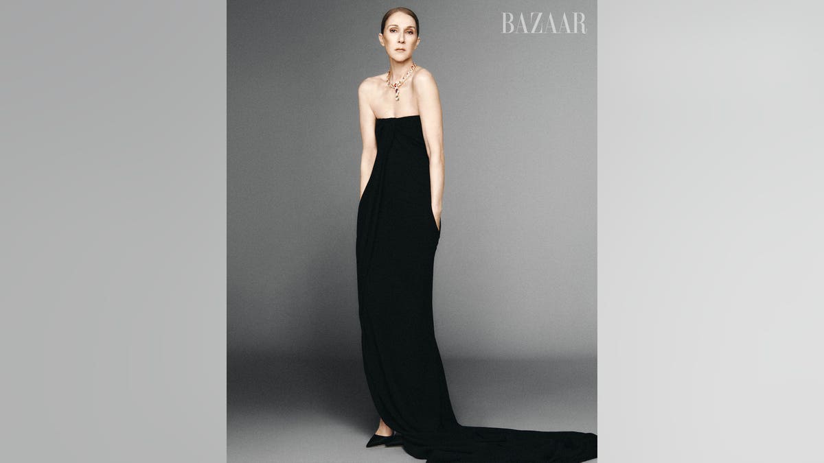 Celine Dion in black dress
