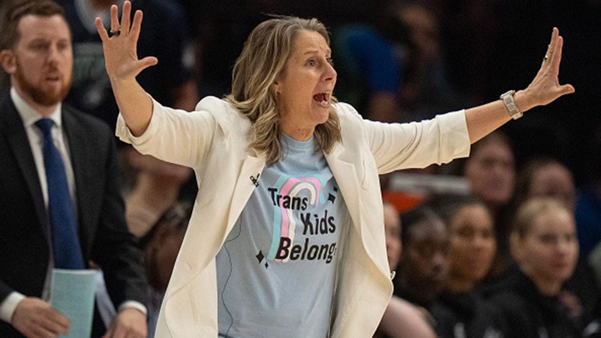 Cheryl Reeve reacts on the sideline during a WNBA game at Target Center.